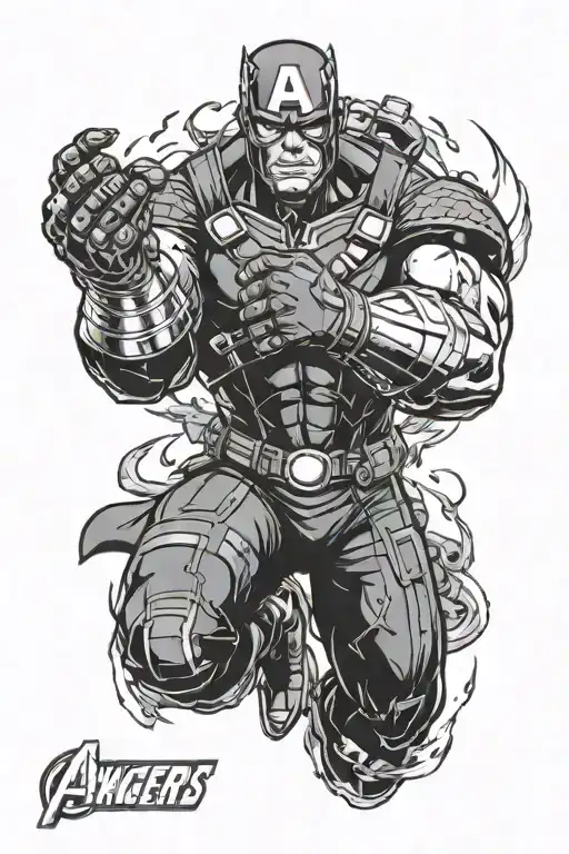 Marvel Avengers characters tattoo design idea