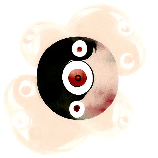 Naruto and sasuke yin yang but only the eyes  tattoo design idea