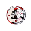 Naruto and sasuke yin yang but only the eyes  tattoo design idea