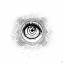 eye with circular mandala on the throat triangle tattoo design idea