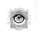 eye neotrad with mandala on the throat tattoo design idea