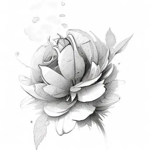 paint palette with flowers tattoo design idea