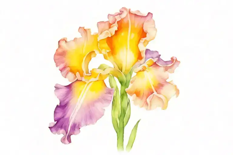 iris, snapdragon flower tattoo design idea