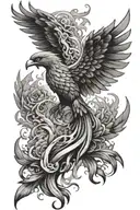 phoenix rising from the ashes tattoo design idea