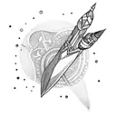 arrow with arrowhead wild flowers with moon and pearls tattoo design idea