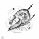 arrow with arrowhead wild flowers with moon and pearls tattoo design idea