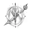 arrow with arrowhead wild flowers with moon and pearls tattoo design idea
