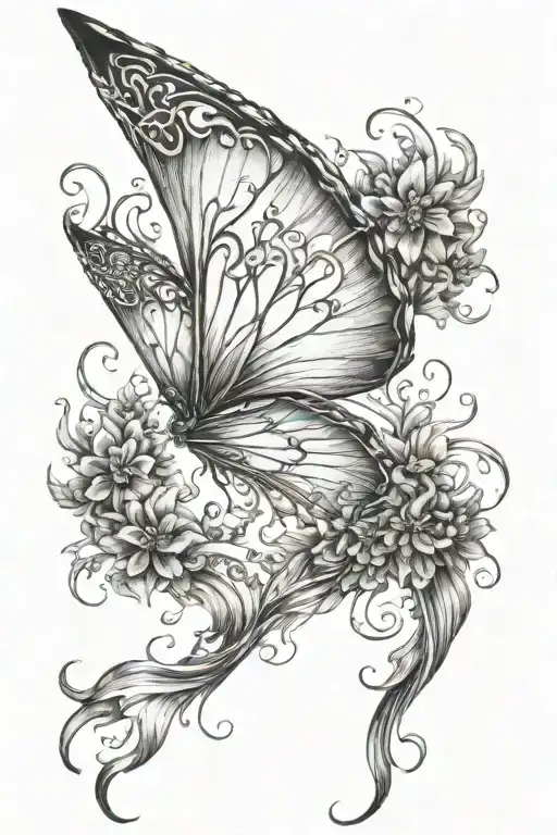 wisp fairy wings tattoo design idea