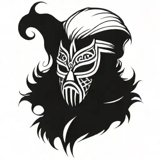pro wrestling mask tattoo design idea