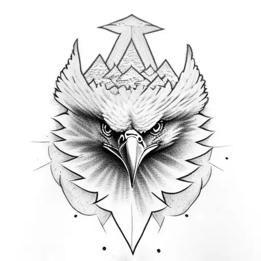 eagle with wings tattoo design idea