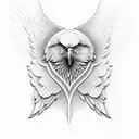 eagle with wings tattoo design idea