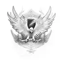 eagle with wings tattoo design idea