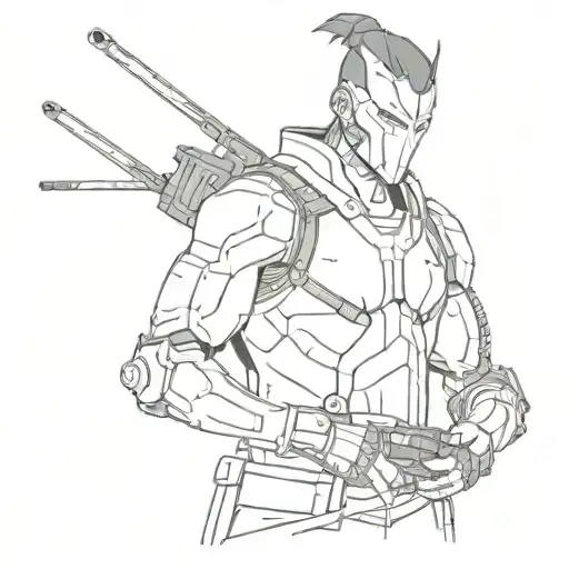 ronin cyberpunk tattoo design idea