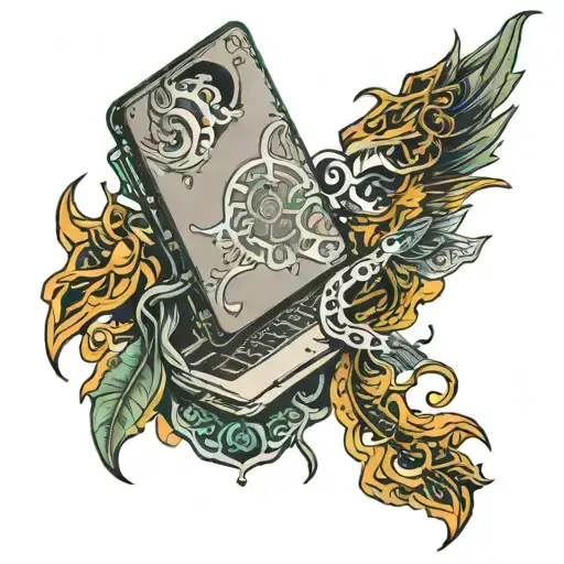 laptop tattoo design idea