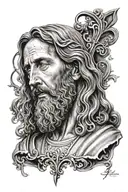 jesus praying tattoo design idea