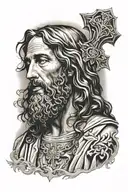 jesus praying tattoo design idea