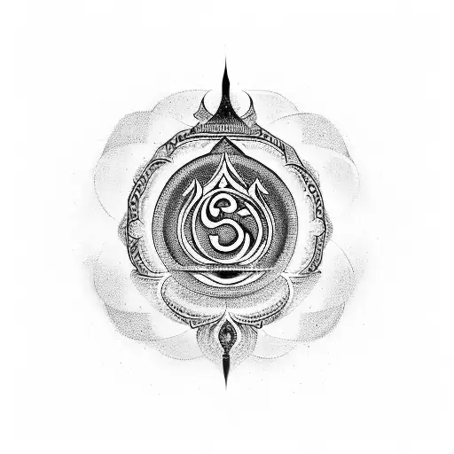 aham brahmasmi around the om symbol  tattoo design idea
