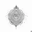 aham brahmasmi around the om symbol  tattoo design idea