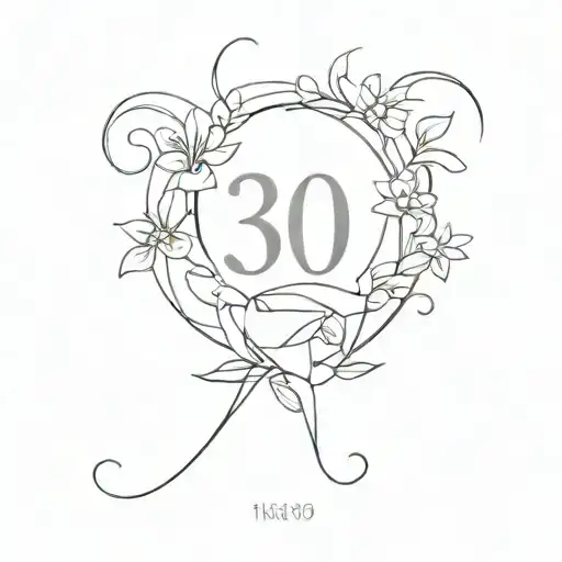 30th birthday date tattoo design idea