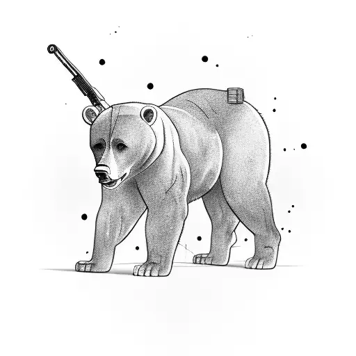 machine gun bear tattoo design idea