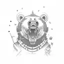 machine gun bear tattoo design idea