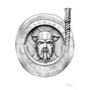 spartan Leonidas in the Navy SEAL modern style including Wolfpack tattoo design idea