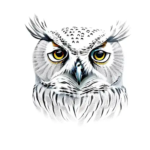 owl with open wings tattoo design idea