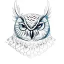 owl with open wings tattoo design idea