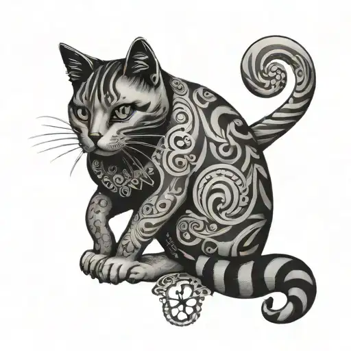 Karma is a cat  tattoo design idea