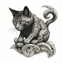 Karma is a cat  tattoo design idea