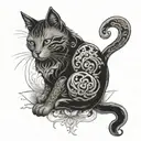 Karma is a cat  tattoo design idea