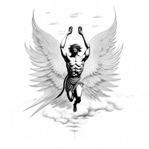 icarus ascending tattoo design idea
