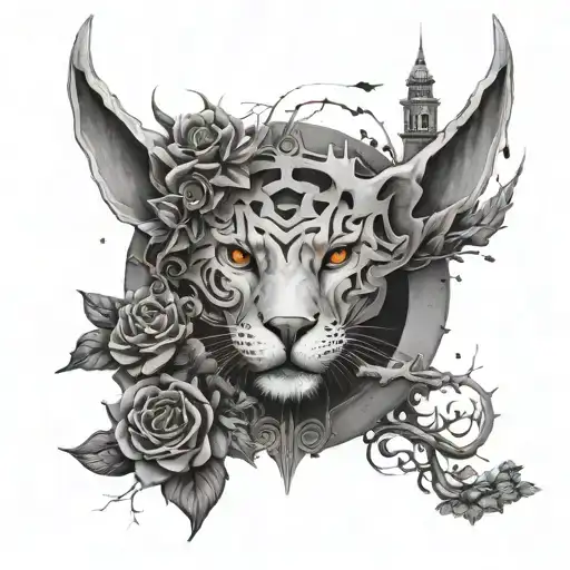 Create a surreal tattoo design inspired by Cevriş interests, blending reality and fantasy elements tattoo design idea
