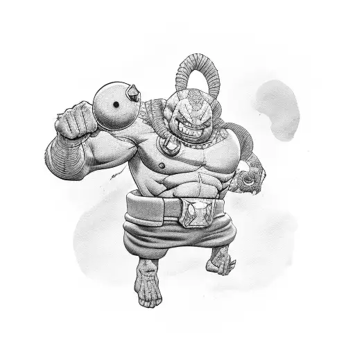 kid buu tattoo design idea