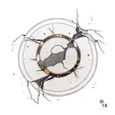 broken Shield kintsugi tattoo design idea