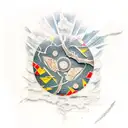 broken Shield kintsugi tattoo design idea