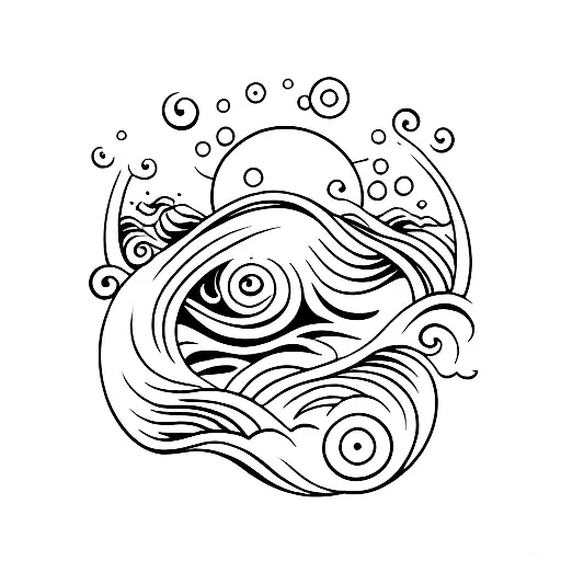 Ocean Wave Kim tattoo design idea