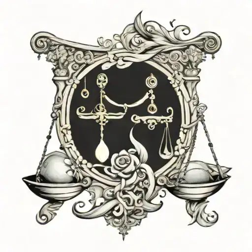 libra pisces sign tattoo design idea