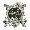 libra pisces sign tattoo design idea