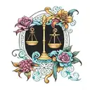 libra pisces sign tattoo design idea