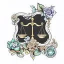 libra pisces sign tattoo design idea