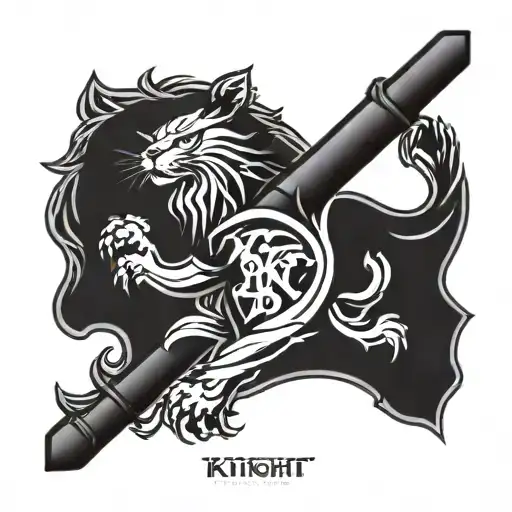 Make a tattoo with the crest and family name “Knight” from Kentucky, wildcats tattoo design idea