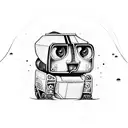 Wall-E sad in in horror film tattoo design idea