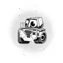 Wall-E sad in in horror film tattoo design idea