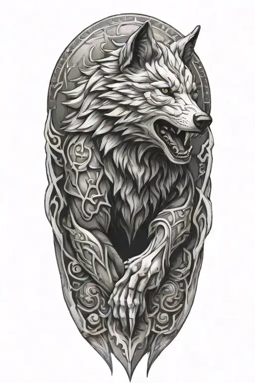 wolf armor tattoo tattoo design idea