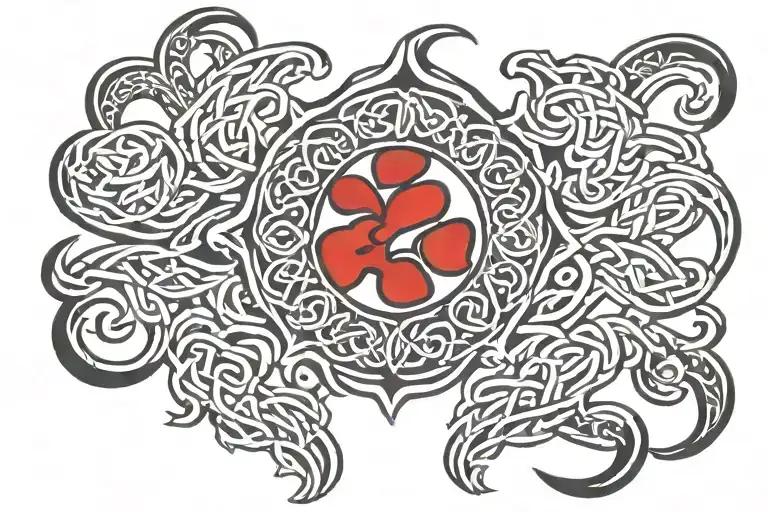 Celtic lion paw  tattoo design idea