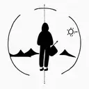 traveling backpacker tattoo design idea