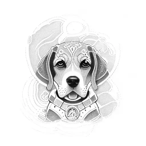 beagle tattoo design idea