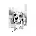 beagle piano tattoo design idea