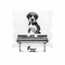 beagle piano tattoo design idea